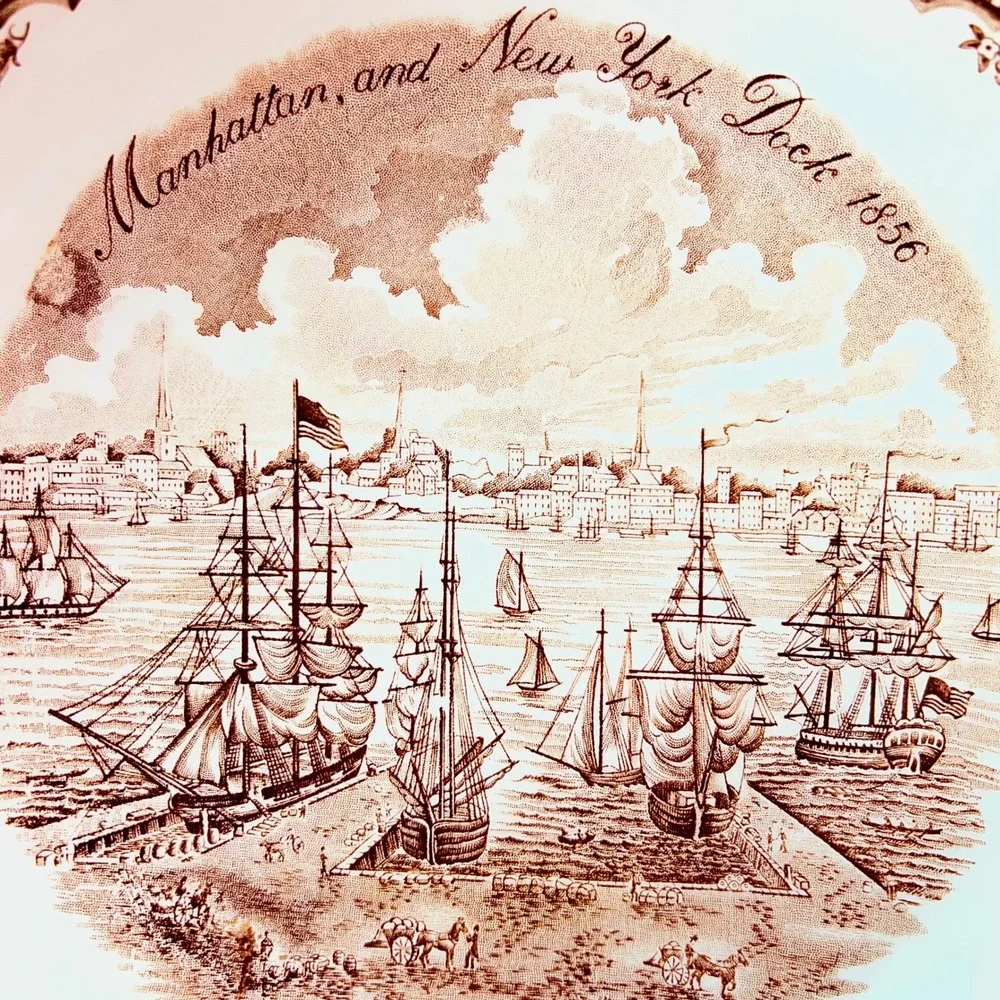 Alfred Meakin Fair Winds Bowl 10in Brown Excellent Historical Maritime